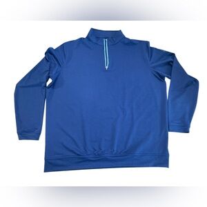 Peter Millar Perth Performance Royal Blue Quarter-Zip Pullover